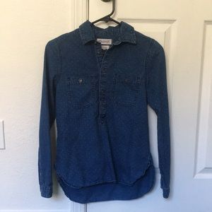Madewell polka dot button-down pullover shirt